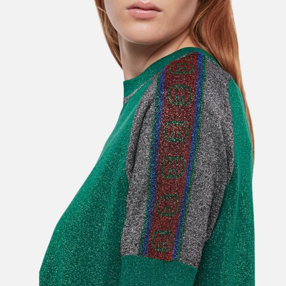 Gucci Metallic T-shirt Dress in Green NEW WITH TAGS - Picture 9 of 13